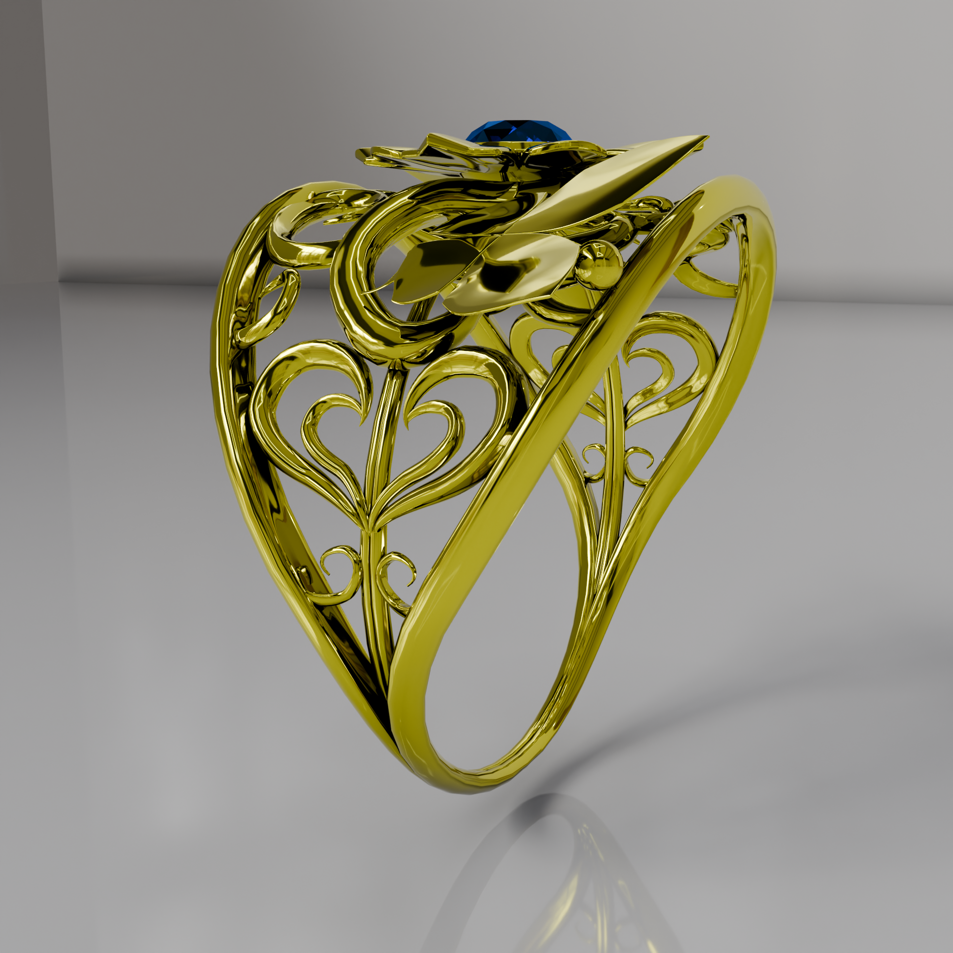 Bluebell Spinel Ring Gold