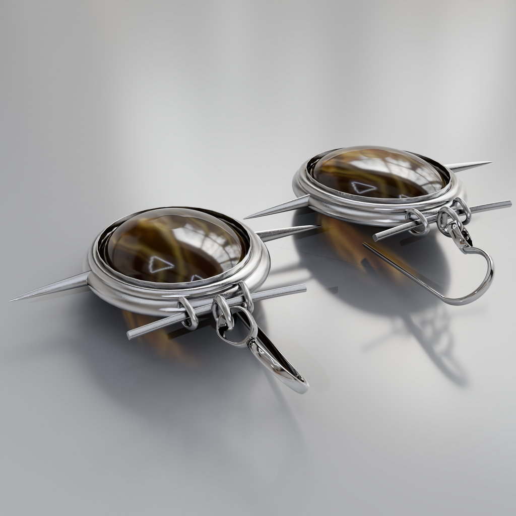 Shield of Courage Earrings Silver