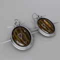 Shield of Courage Earrings Silver