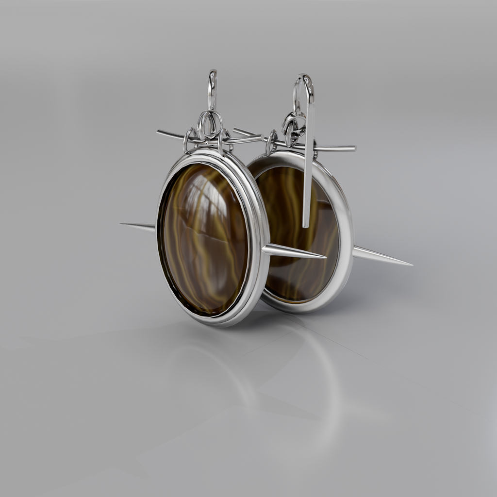 Shield of Courage Earrings Silver