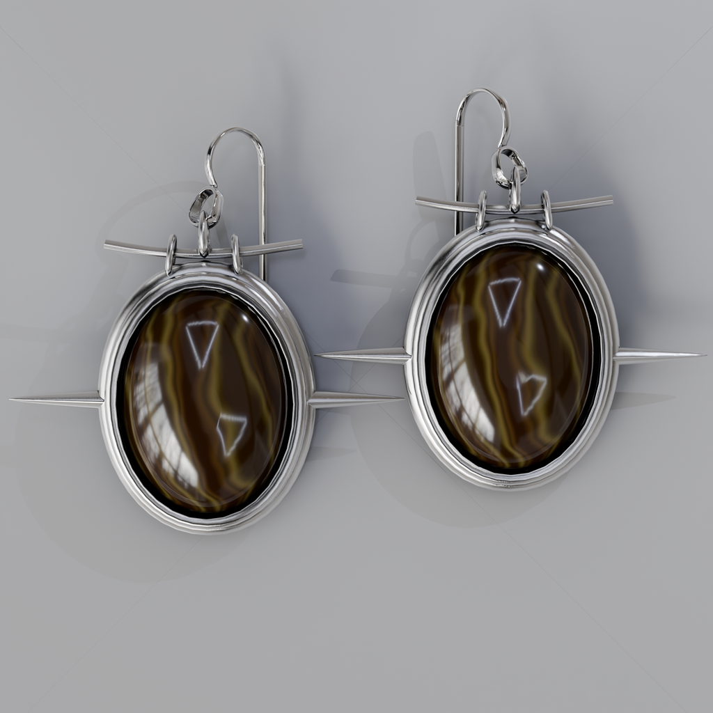 Shield of Courage Earrings Silver